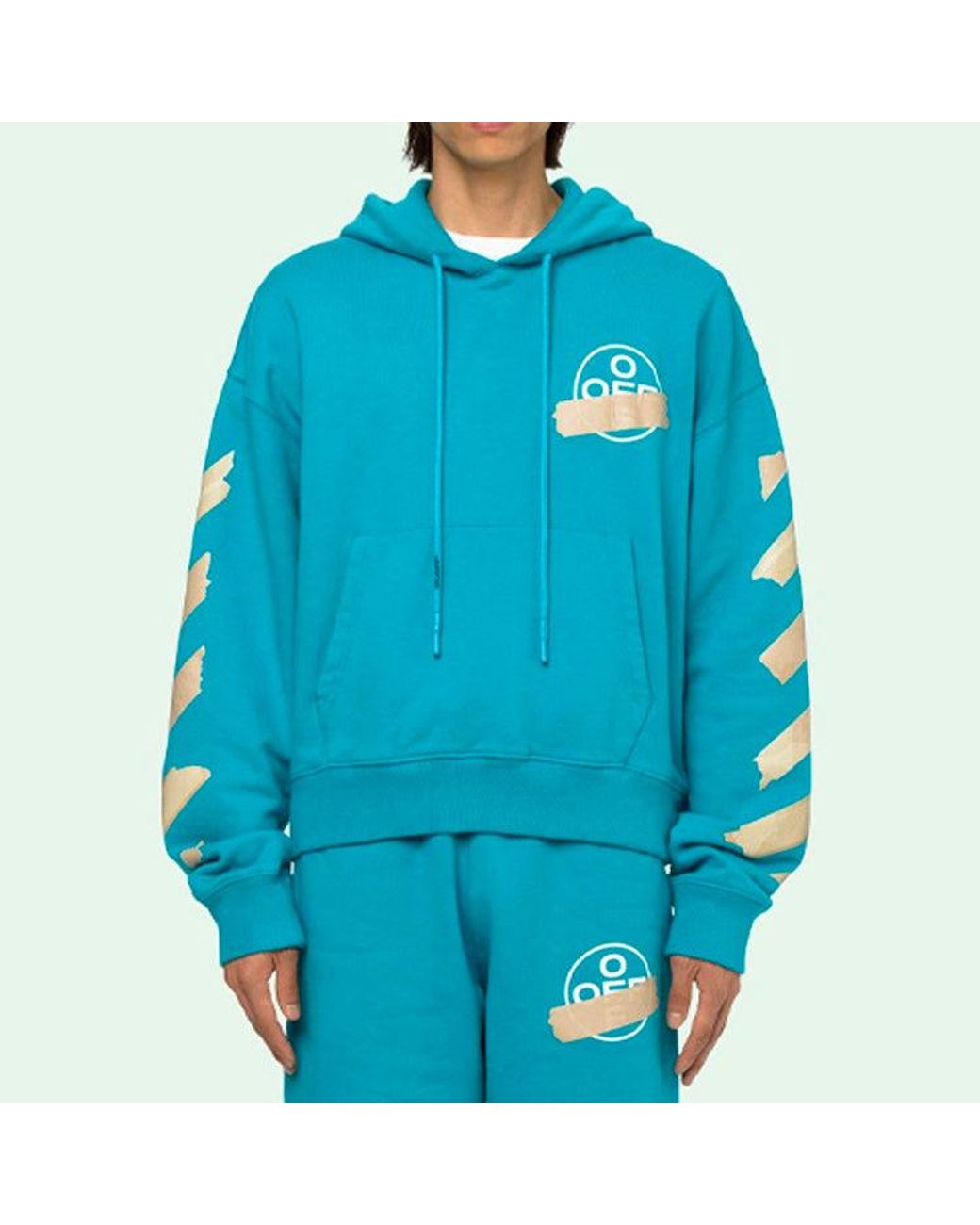 Off-White c/o Virgil Abloh Blue Ss20 Hooded Sweatshirt for men