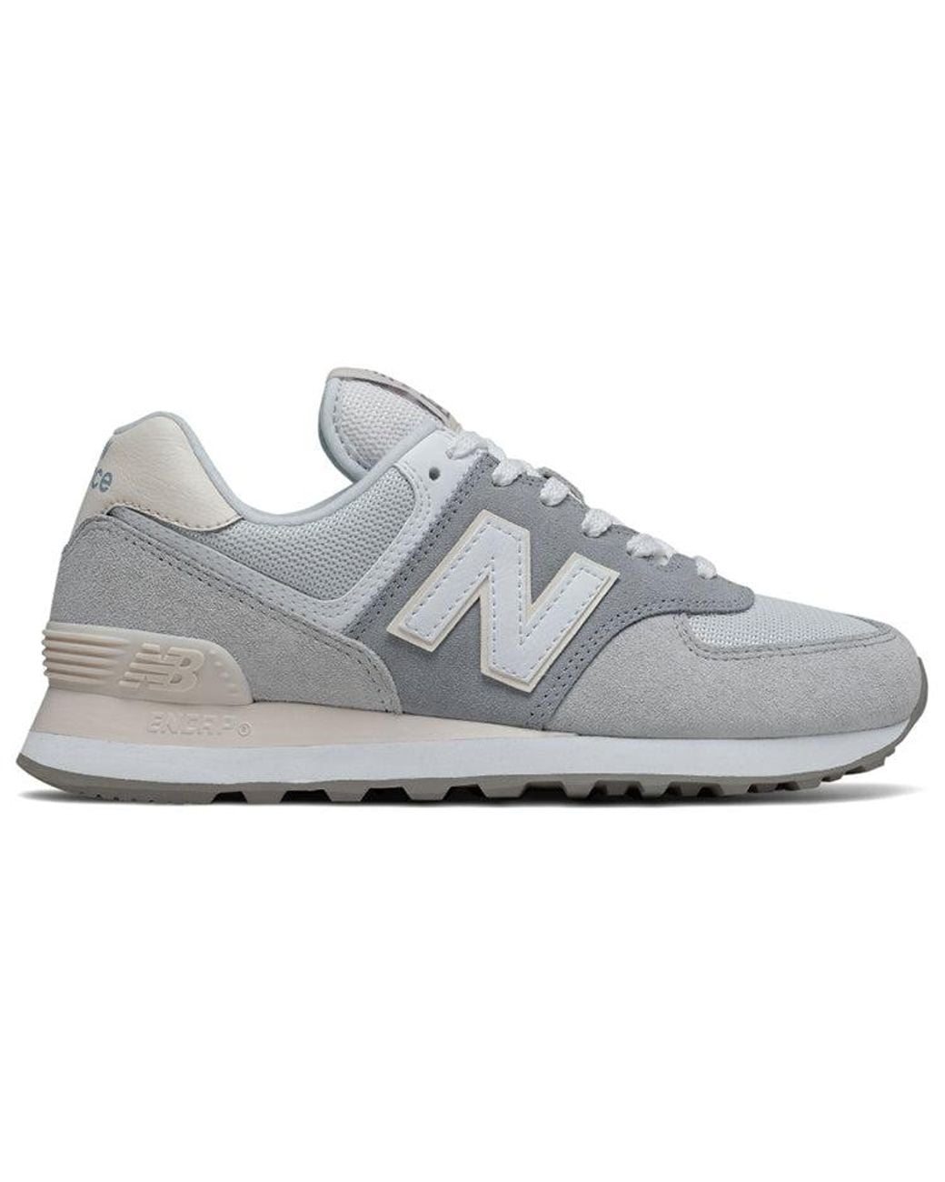 New Balance White (Wmns) 574 'Light Slate'