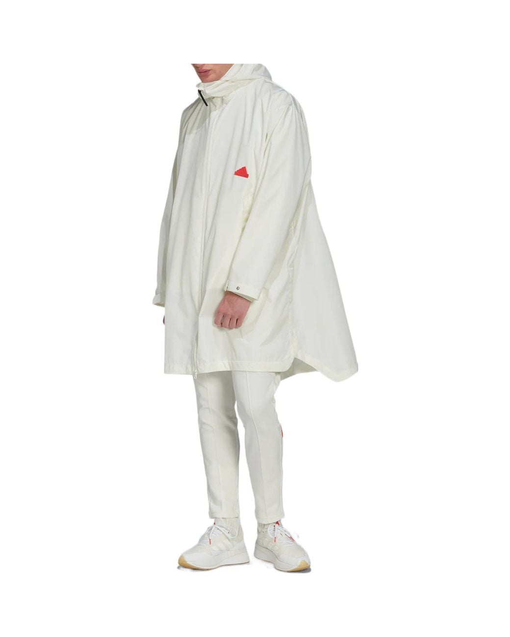 Adidas White Logo Solid Color Hooded Jacket Windbreaker for men