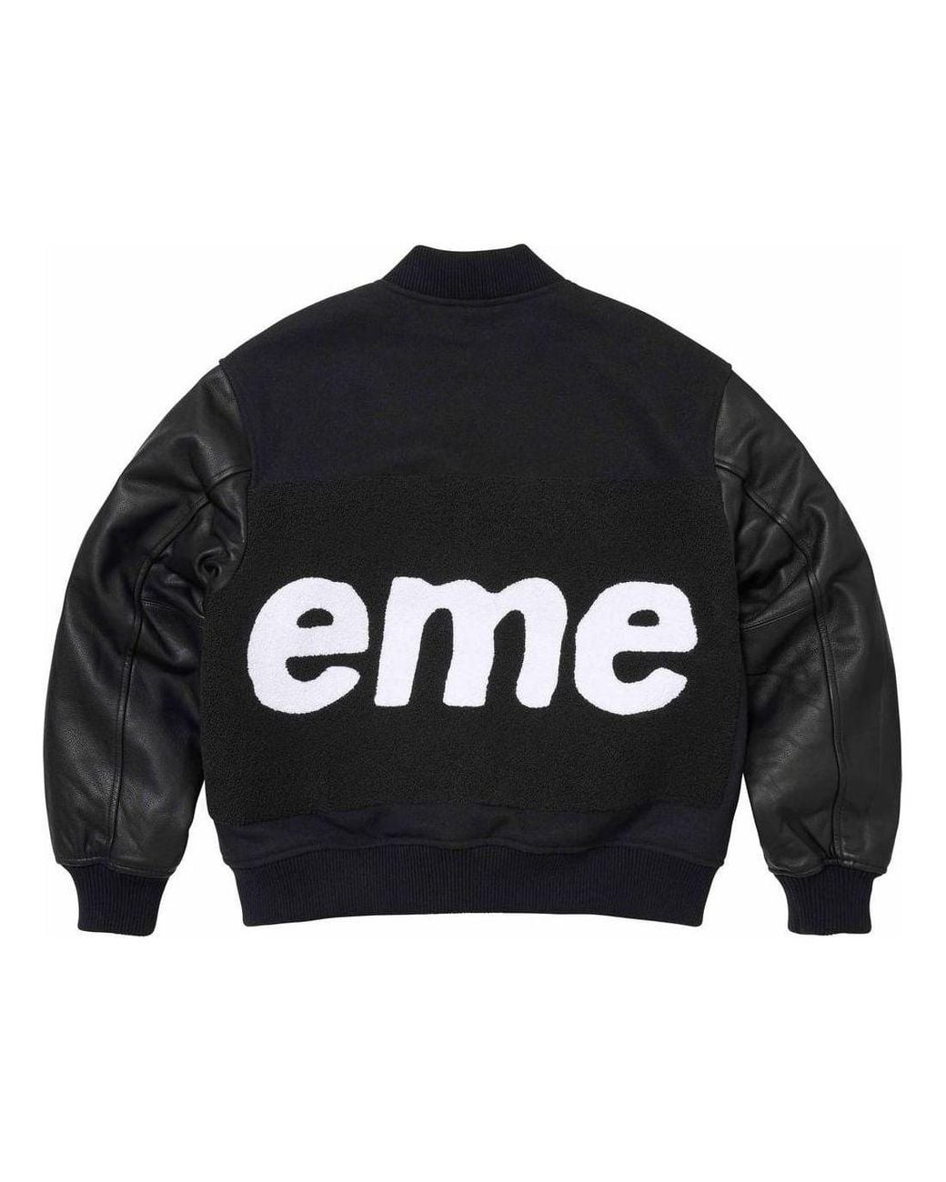 Supreme Big Logo Chenille Varsity Jacket Whtie' in Black for Men