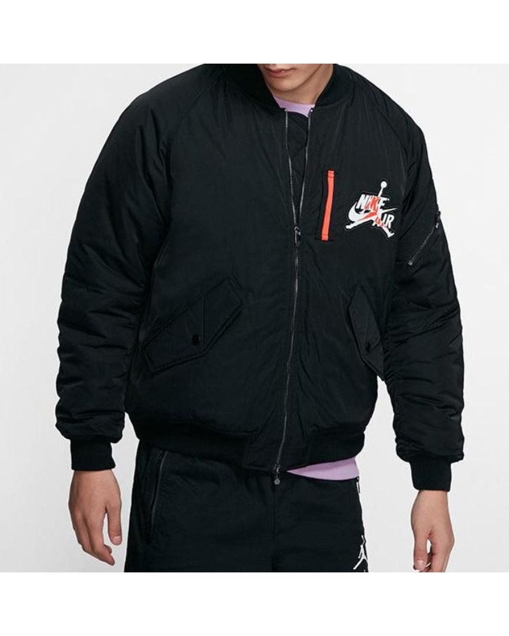 Nike Blue Wings Ma-1 Logo Printing Stay Warm Casual Jacket for men