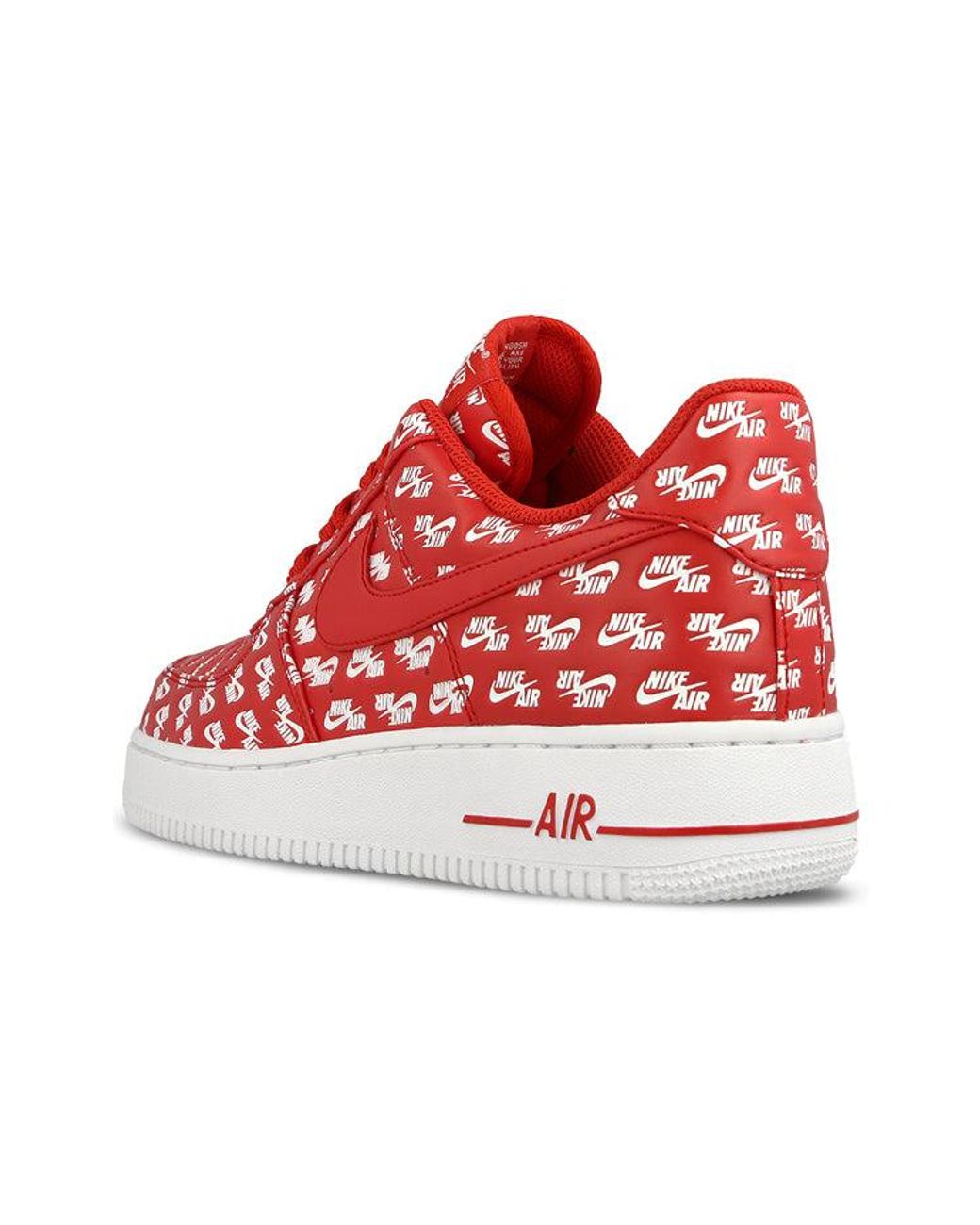 Nike Red Air Force 1 Low 07 Qs 'All Over Logo' for men