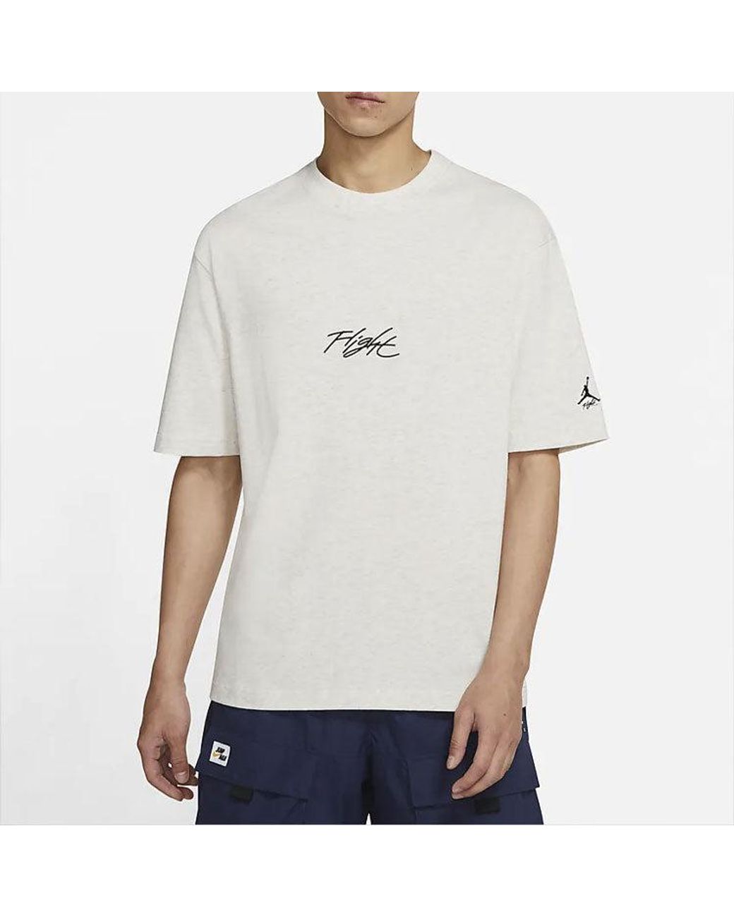 Nike Natural Flight Essentials Logo Sports Short Sleeve Creamy for men