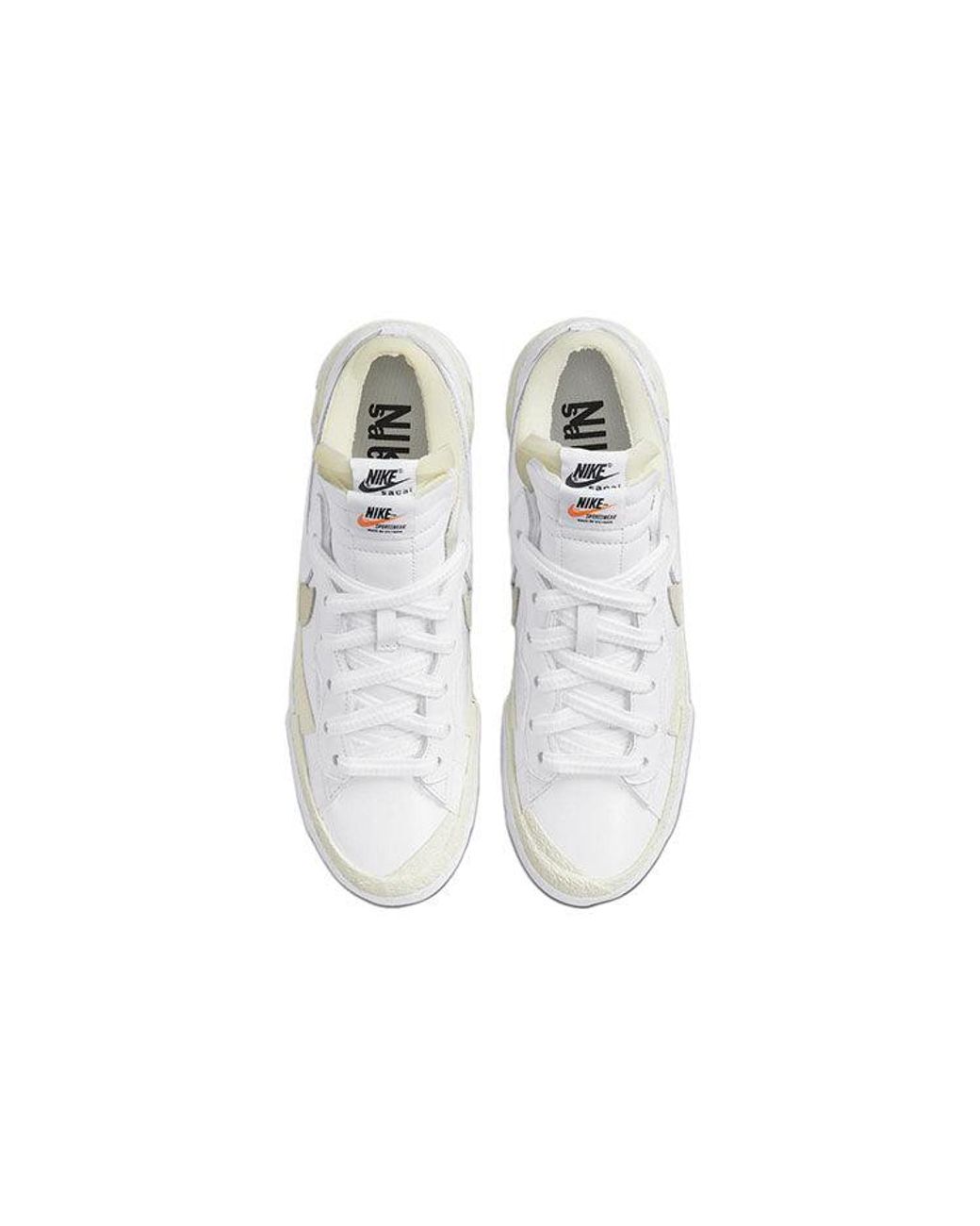 Nike White X Sacai Blazer Low Patent' for men