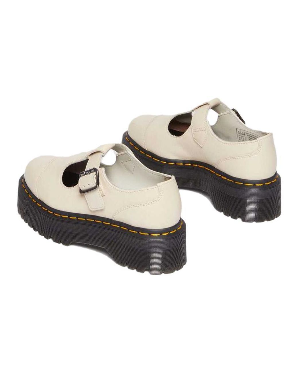 Dr. Martens White (Wmns) Bethan Pisa Leather Platform Mary Jane 'Parchment'