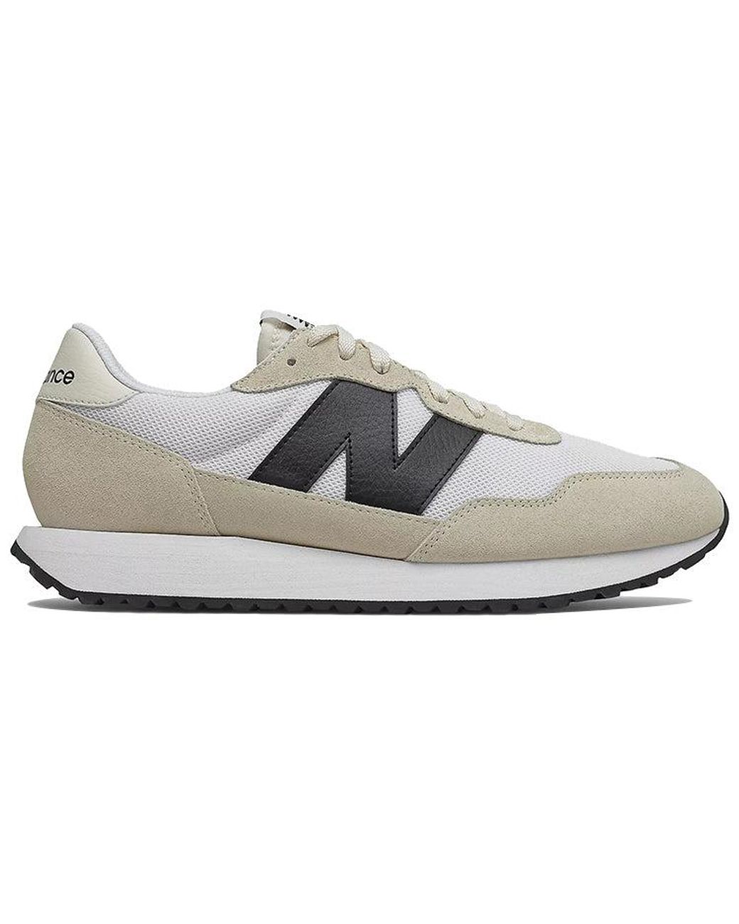 New Balance White 237 In Beige/black Suede/mesh for men