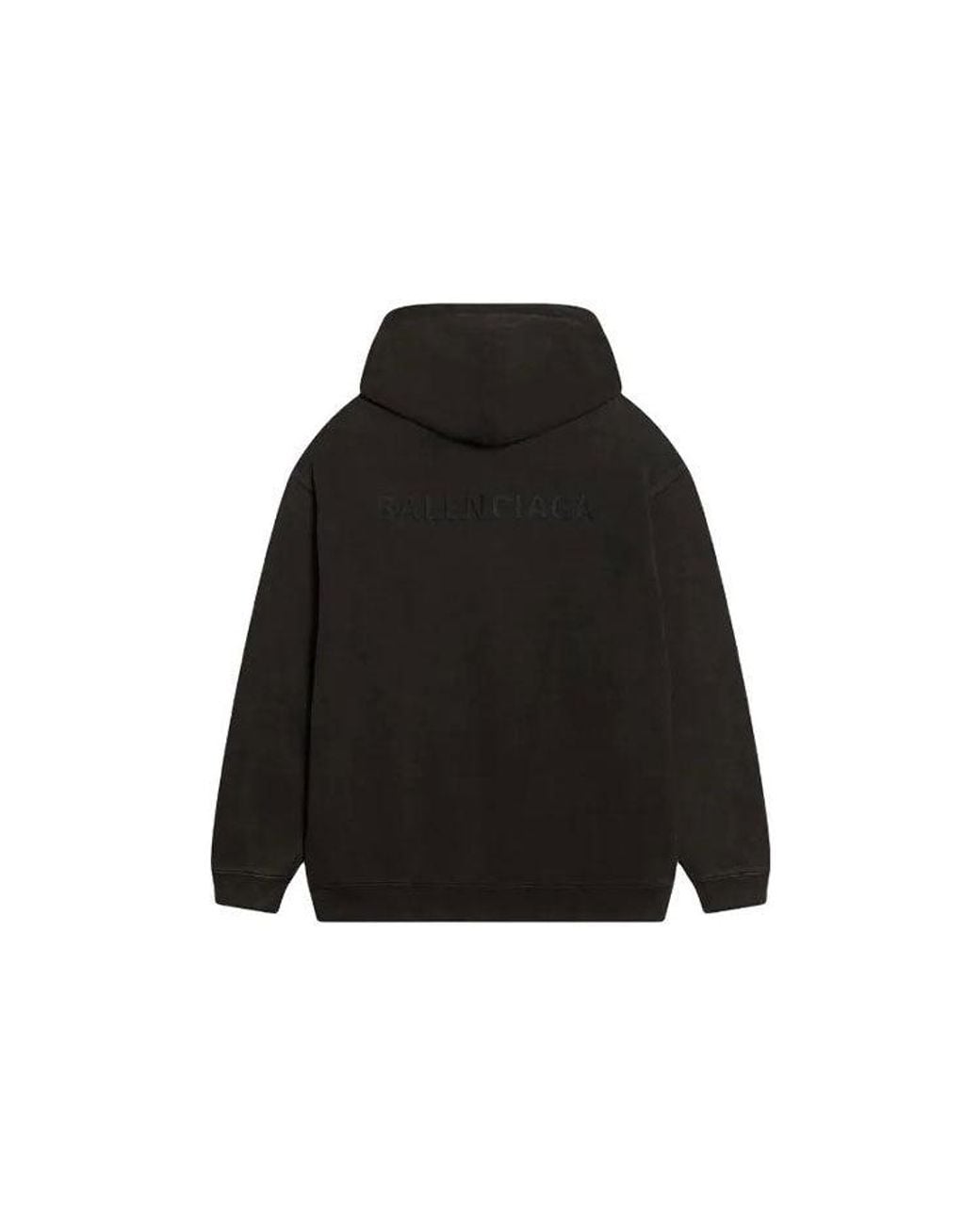 Balenciaga Black Logo Hoodie Medium Fit 'Washed' for men
