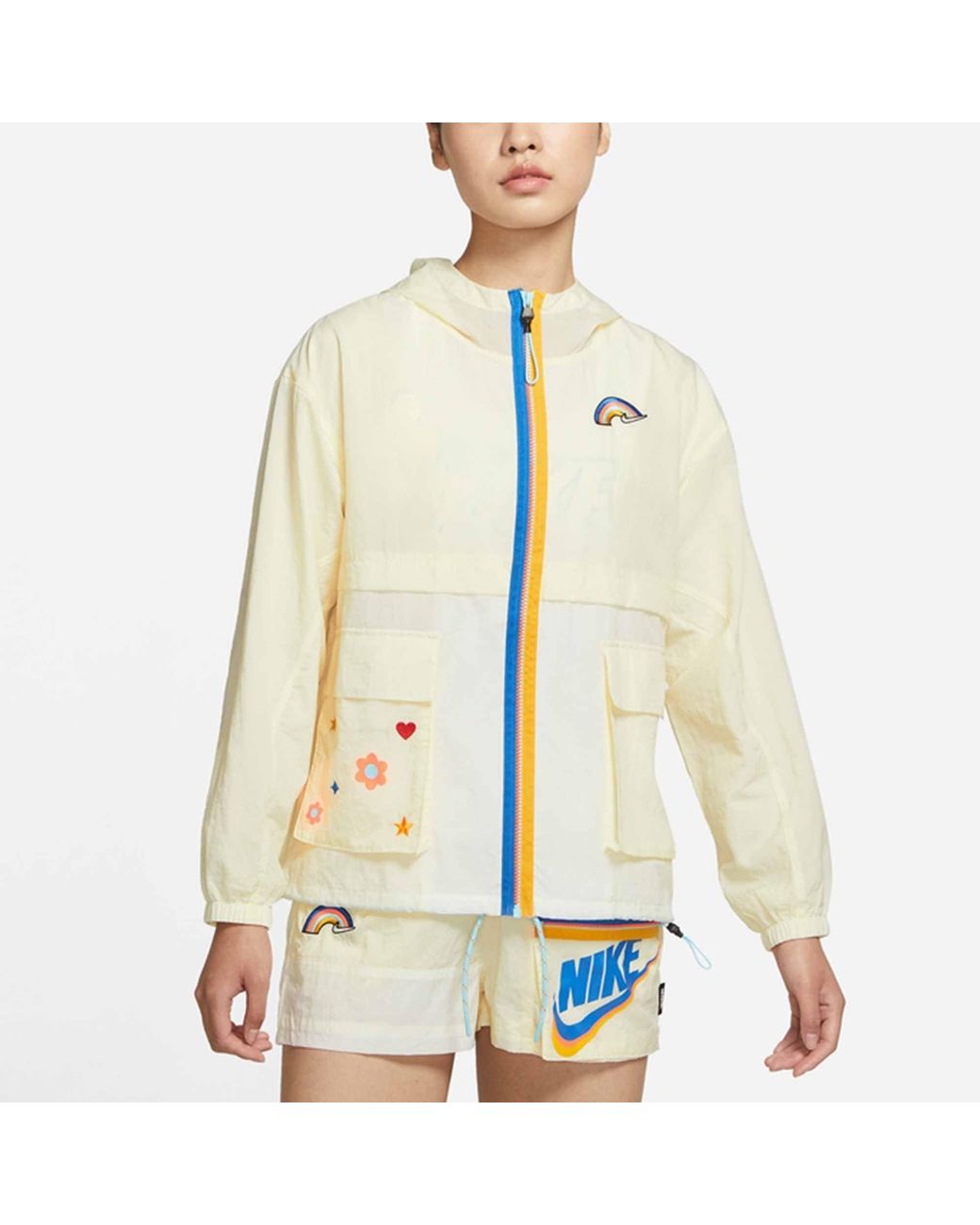 Nike White (Wmns) Nsw Icon Clash Jacket Ss22 Athleisure Casual Sports Hooded Jacket Autumn