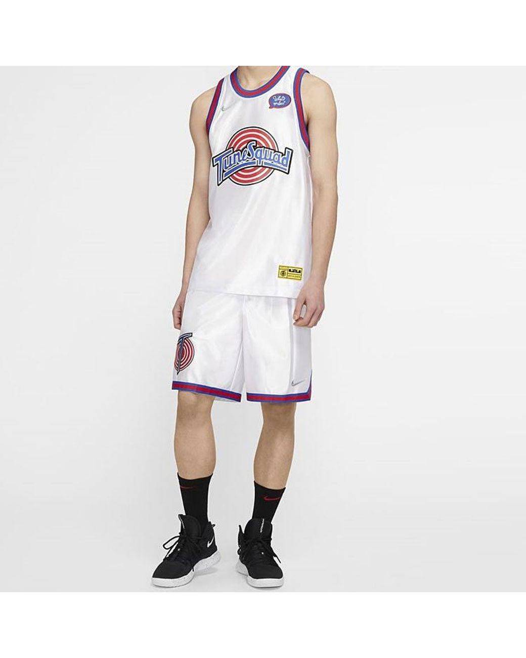 Nike White Large Dunk 2 Space Jam Lebron James 23 Large Shorts for men