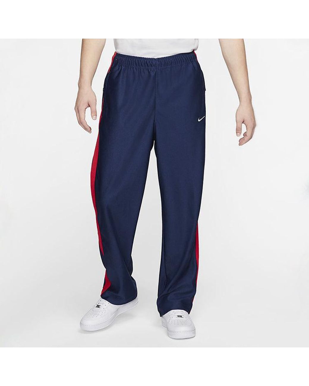 Nike Blue Swoosh Loose Straight Casual Pants for men