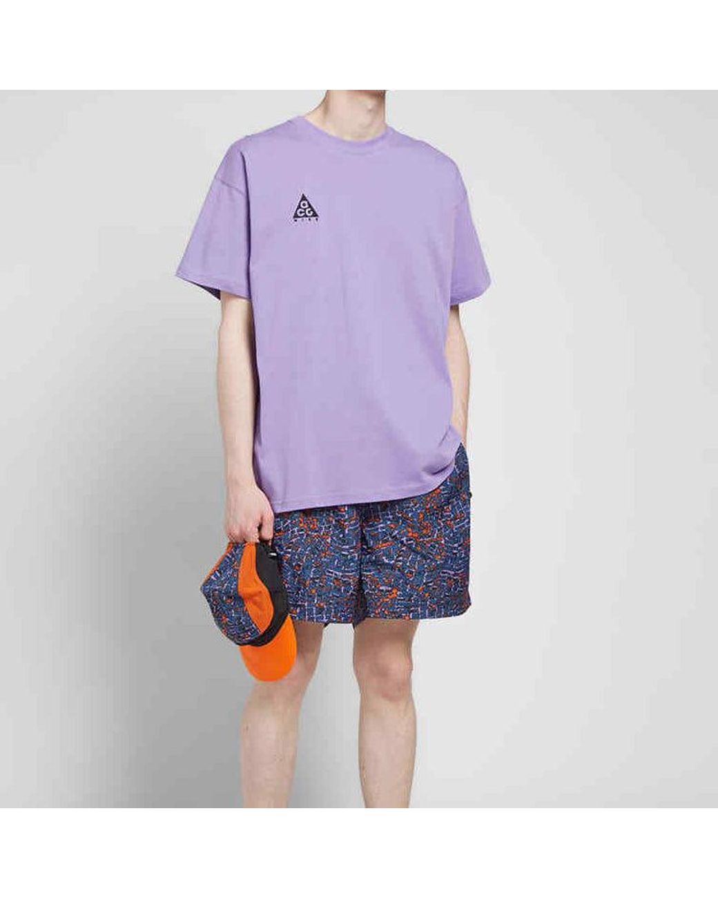 Nike Purple Acg Logo Short Sleeve T-Shirt for men