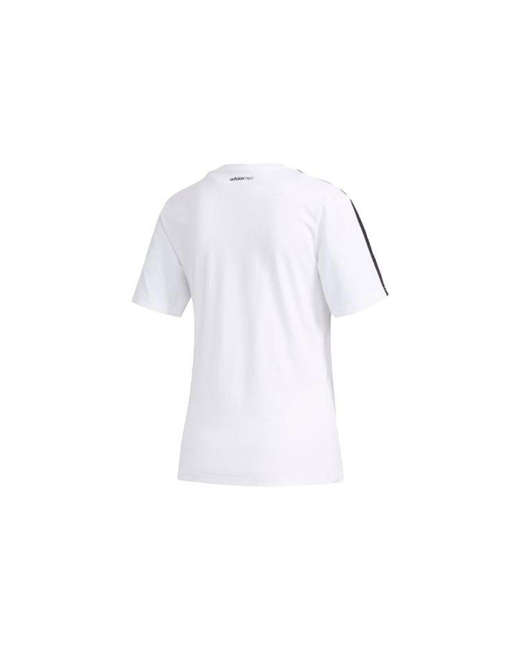 Adidas White (Wmns) Neo Favorites Casual Sports Stripe Printing Short Sleeve