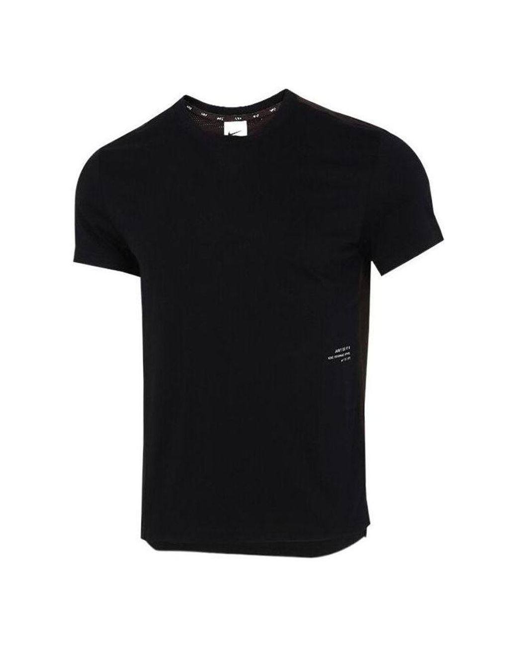 Nike Black Dri-Fit Running Training Quick Dry Breathable Round Neck Short Sleeve for men