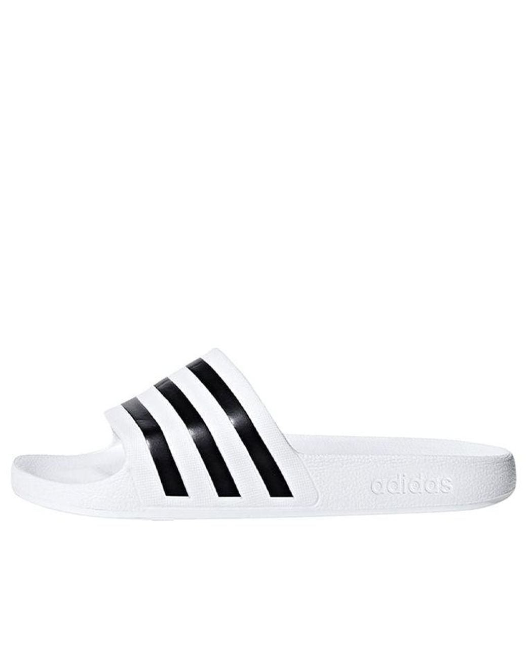 Adidas White Adilette Aqua Slides 'Cloud for men
