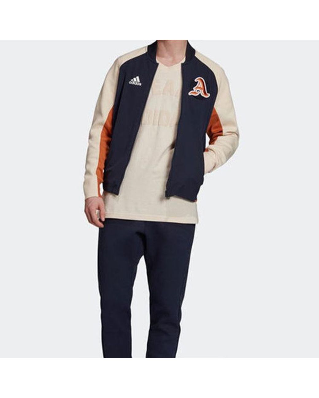 Adidas Blue Athleisure Casual Sports Woven Baseball Uniform Jacket for men