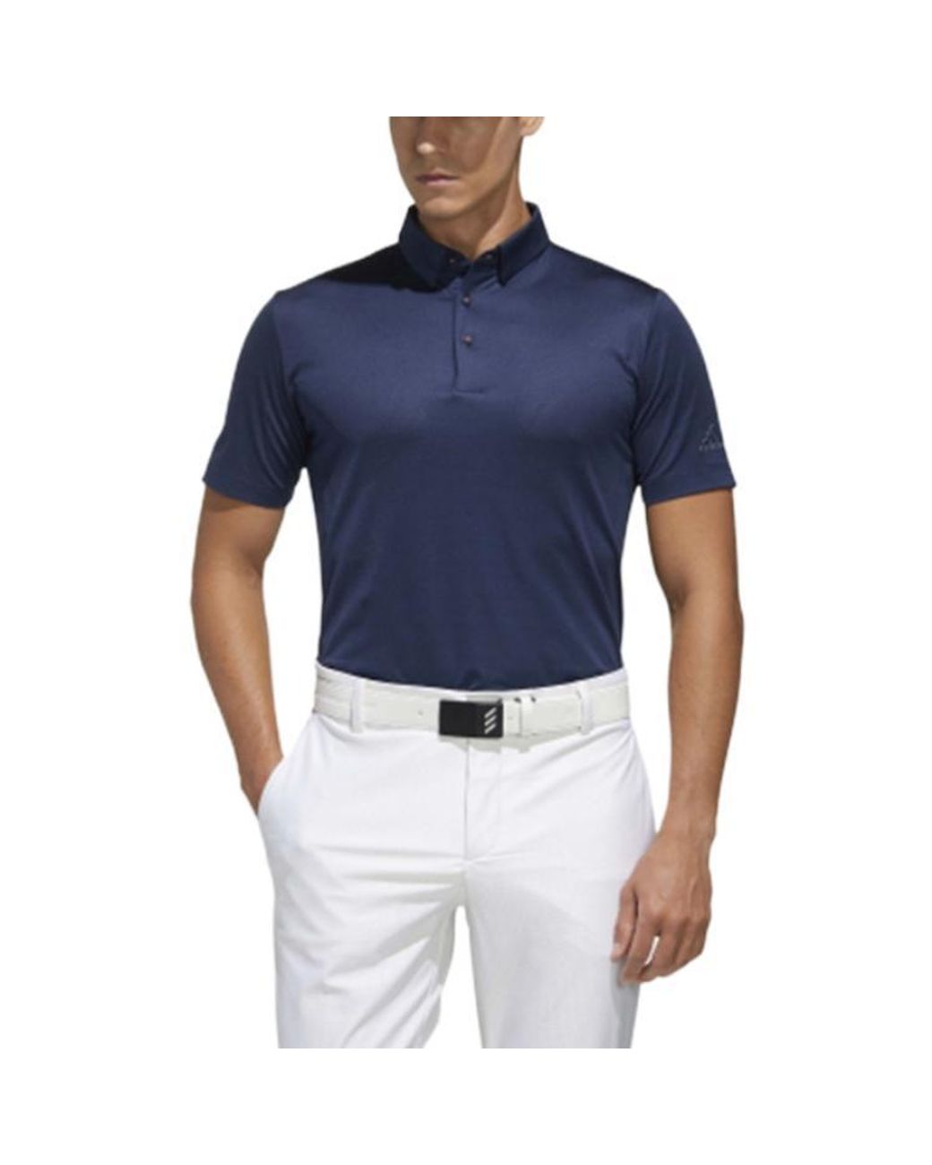 Adidas Blue Solid Color Casual Short Sleeve Polo Shirt for men