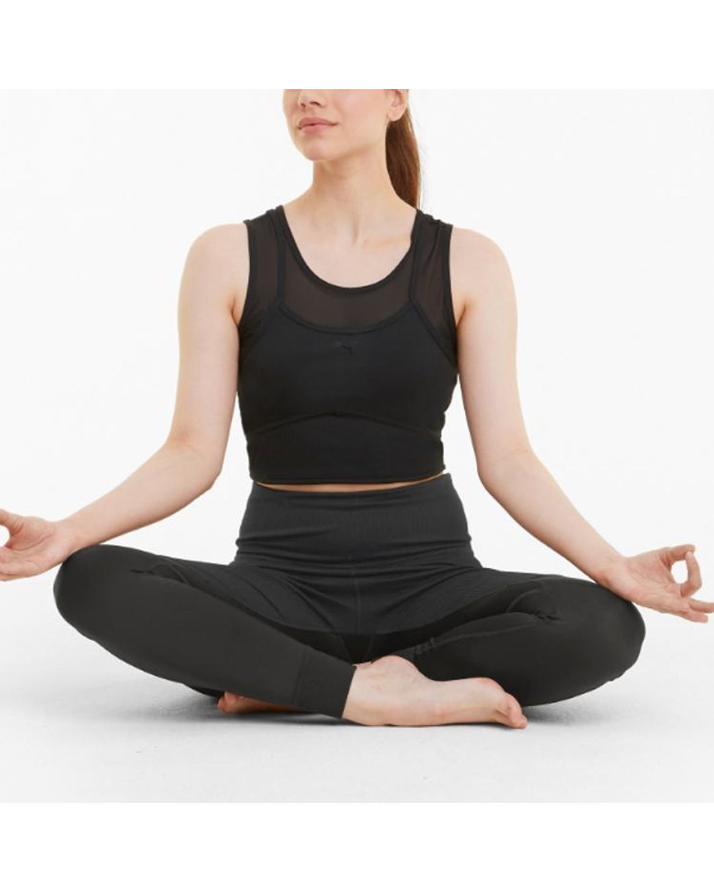 PUMA Gray (Wmns) Studio Layered Crop Top