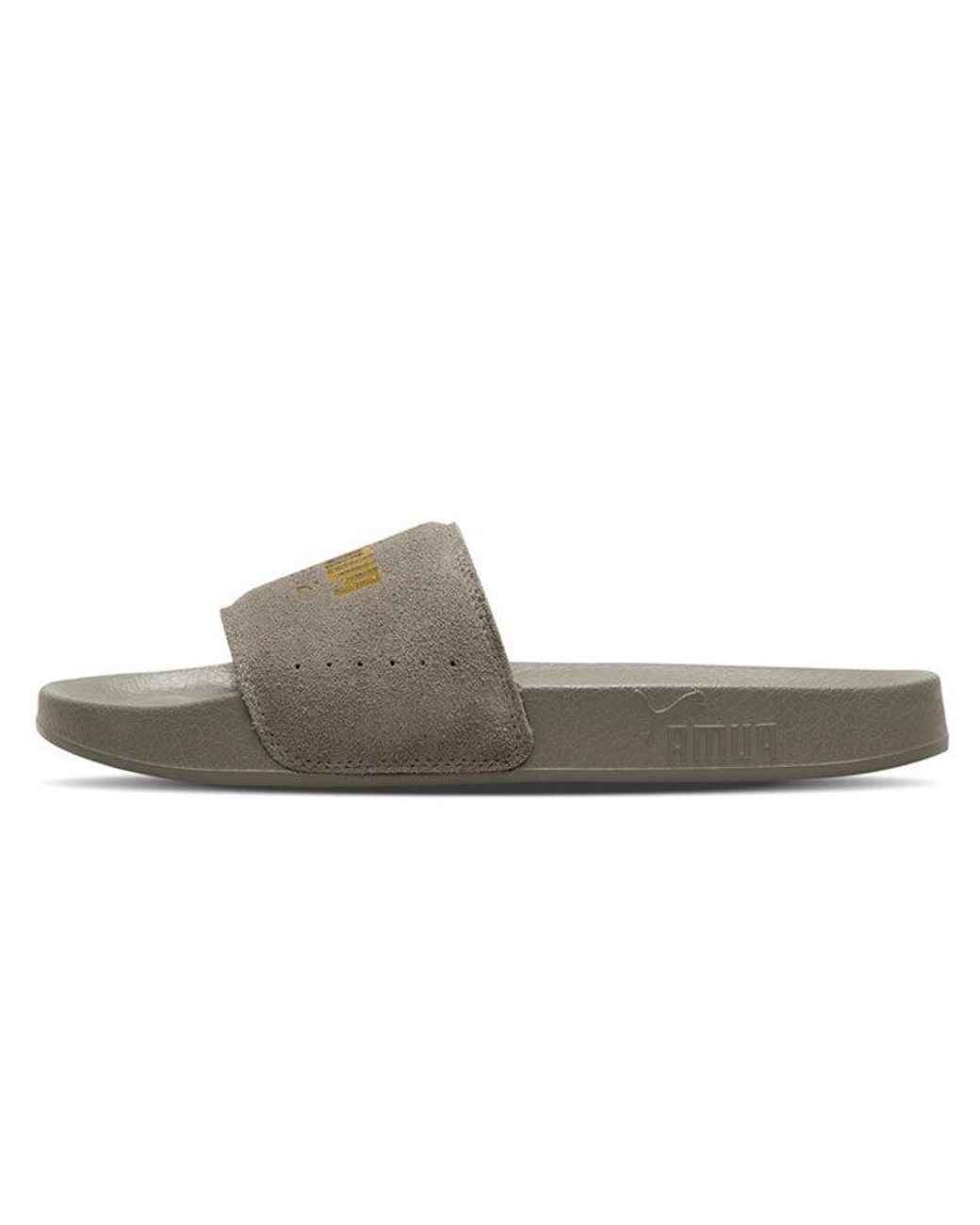 PUMA Gray Leadcat Suede Slippers for men