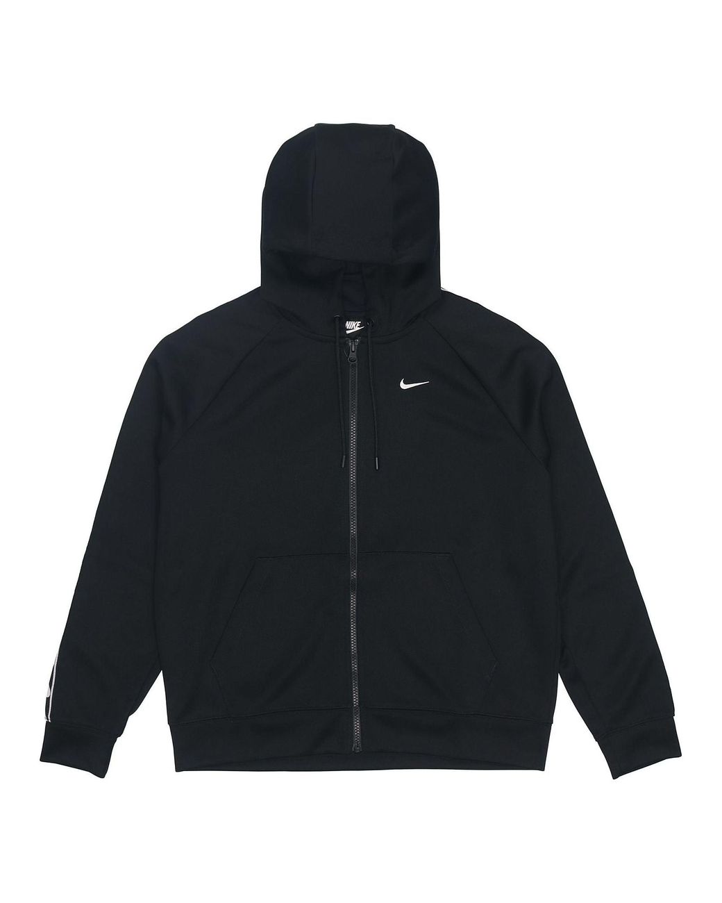 Nike Side Logo Zipper Hooded Jacket in Black | Lyst