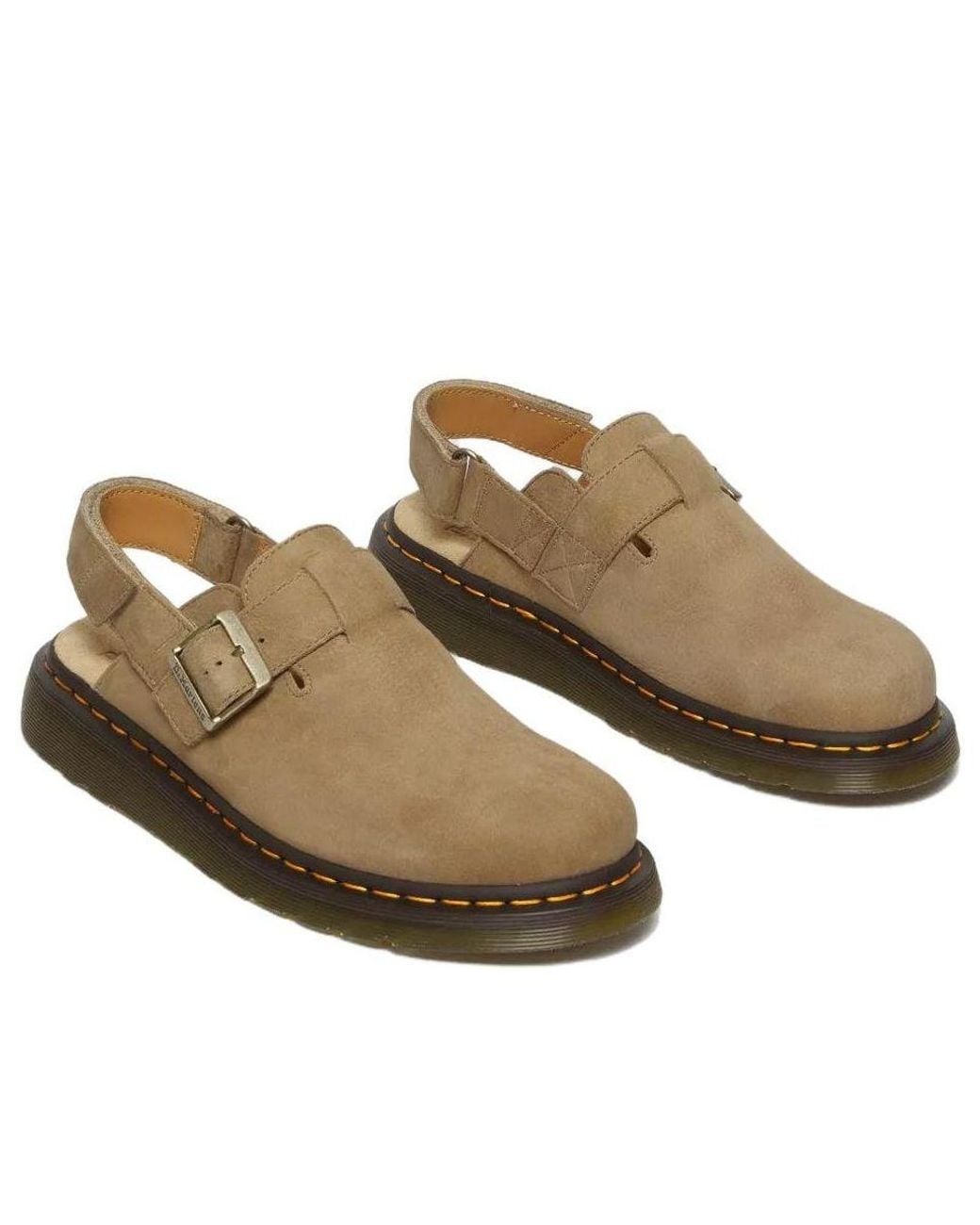 Dr. Martens Brown Jorge Ii Tumbled Nubuck Leather Slingback Mules for men