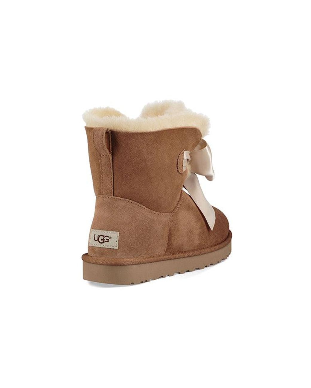 Ugg Brown (Wmns) Gita Bow Mini Fleece Lined