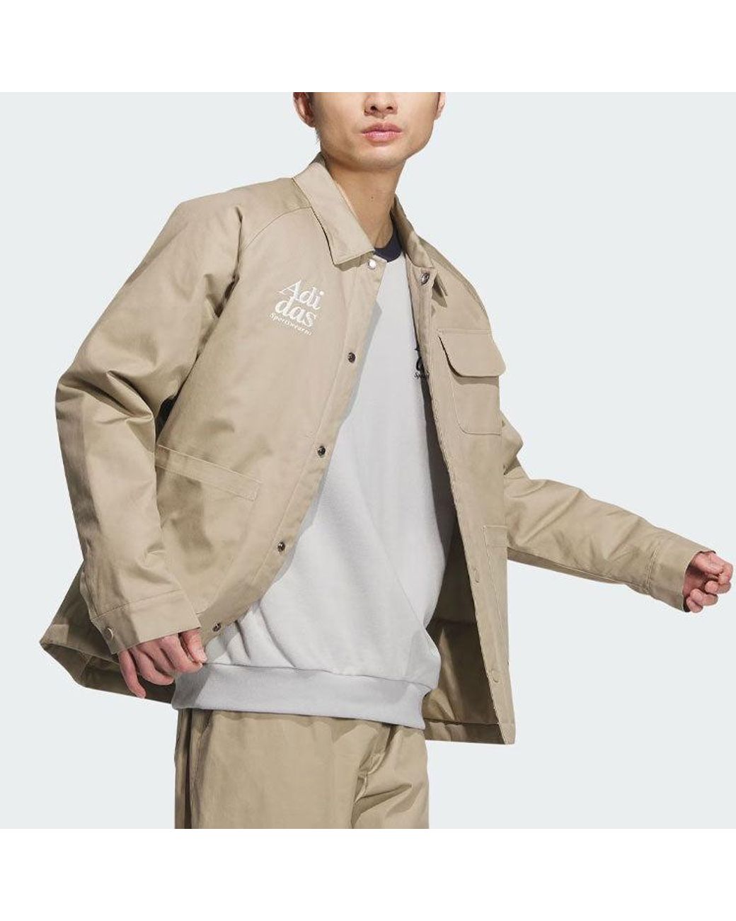 Adidas Natural Small Logo Padded Jacket Asia Sizing for men