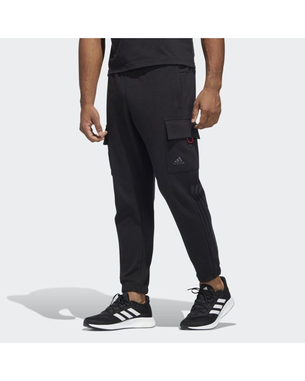 Adidas Black Cny Top Knpnt Side Pocket Cargo Lacing Casual Joggers/Pants/Trousers for men