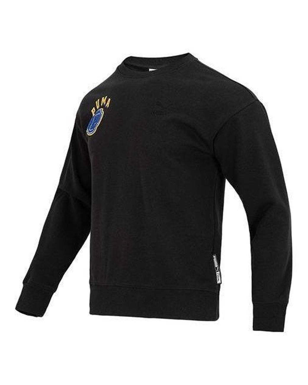 PUMA Black Team Crew Graphic Sweater for men