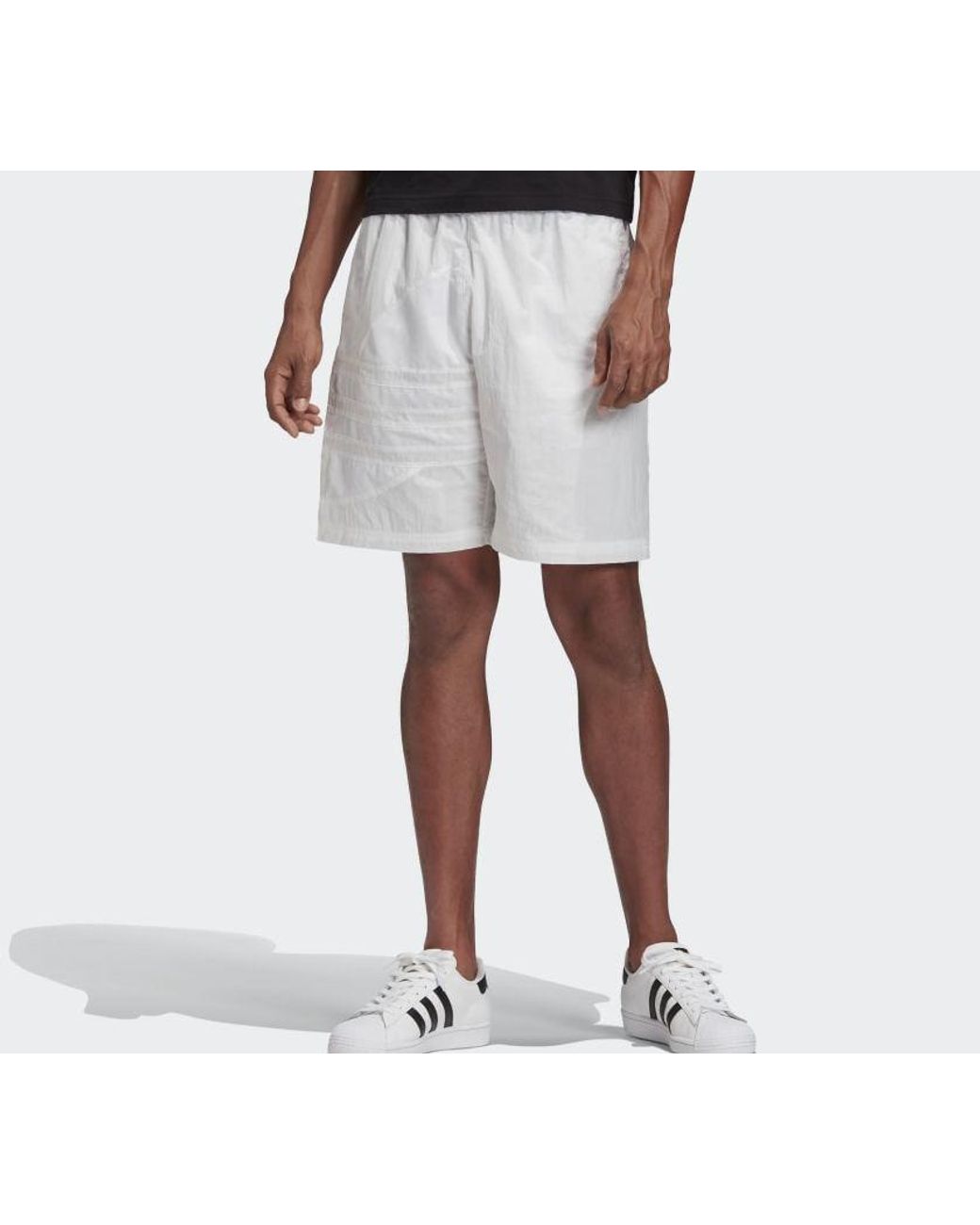 Adidas White Originals Bg Trefoil Ts Large Logo Sports Shorts for men