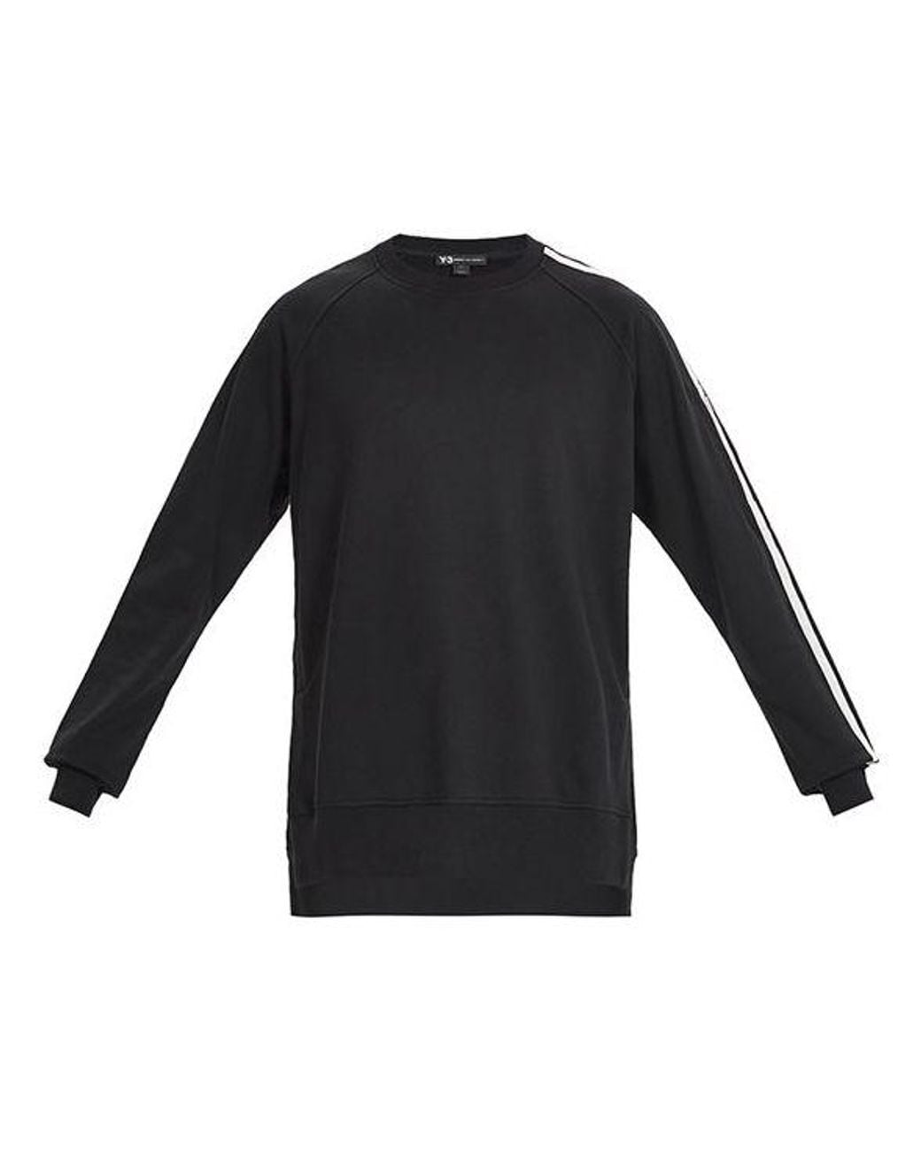Adidas Black Y-3 3-Stripes French Terry Crew Sweatshirt for men