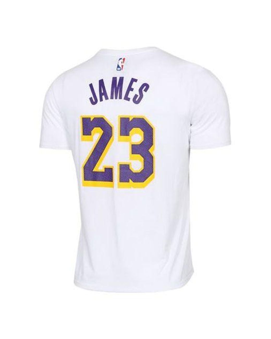 Nike White Casual Sports Short Sleeve Lakers Lebron James 23 for men