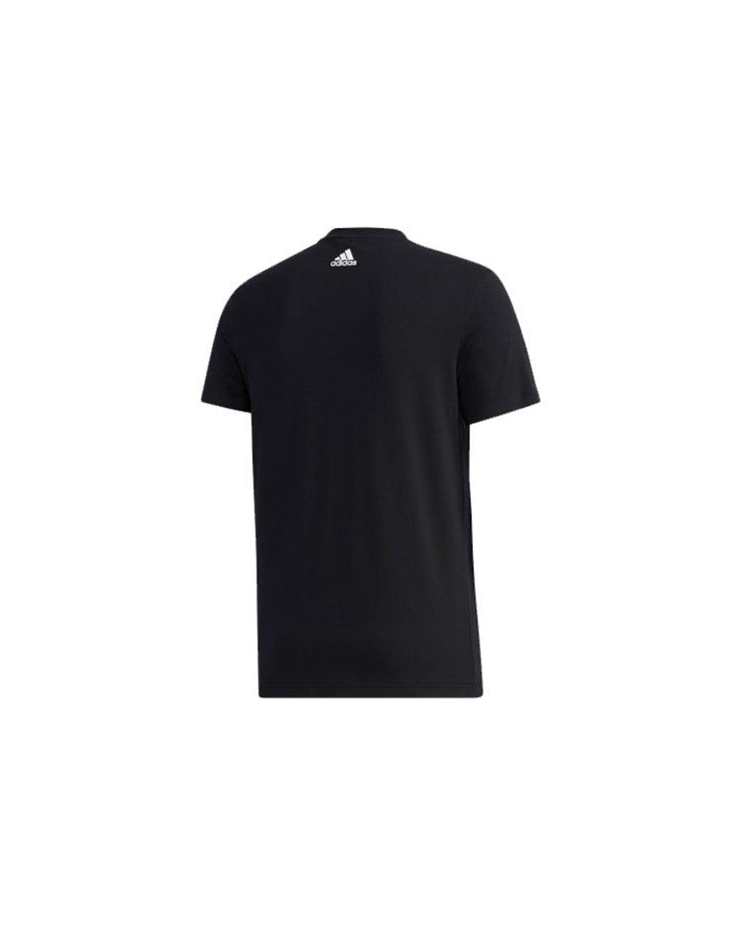 Adidas Black Minimalistic Logo Solid Color Short Sleeve for men