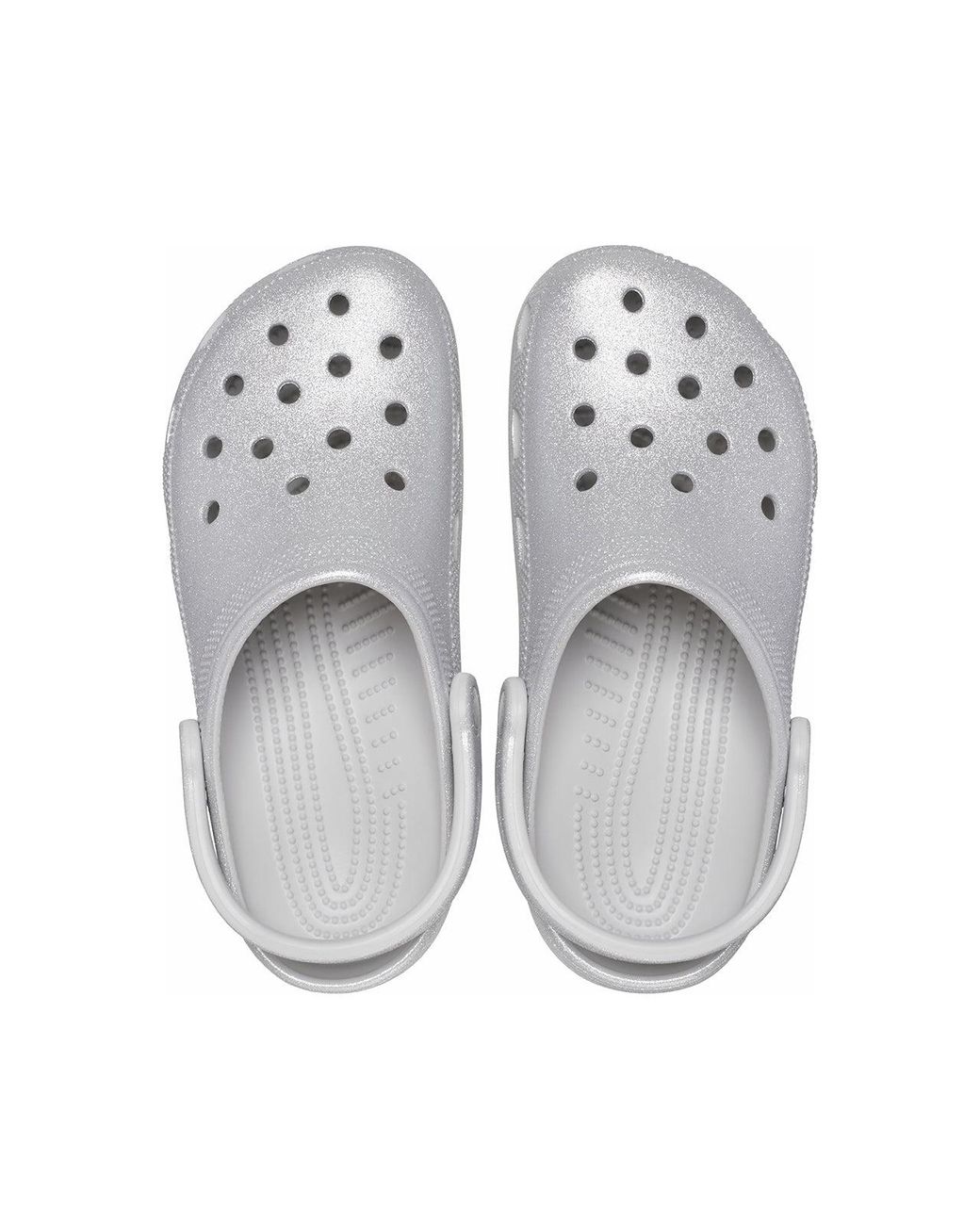 CROCSTM White Classic Glitter Clogs