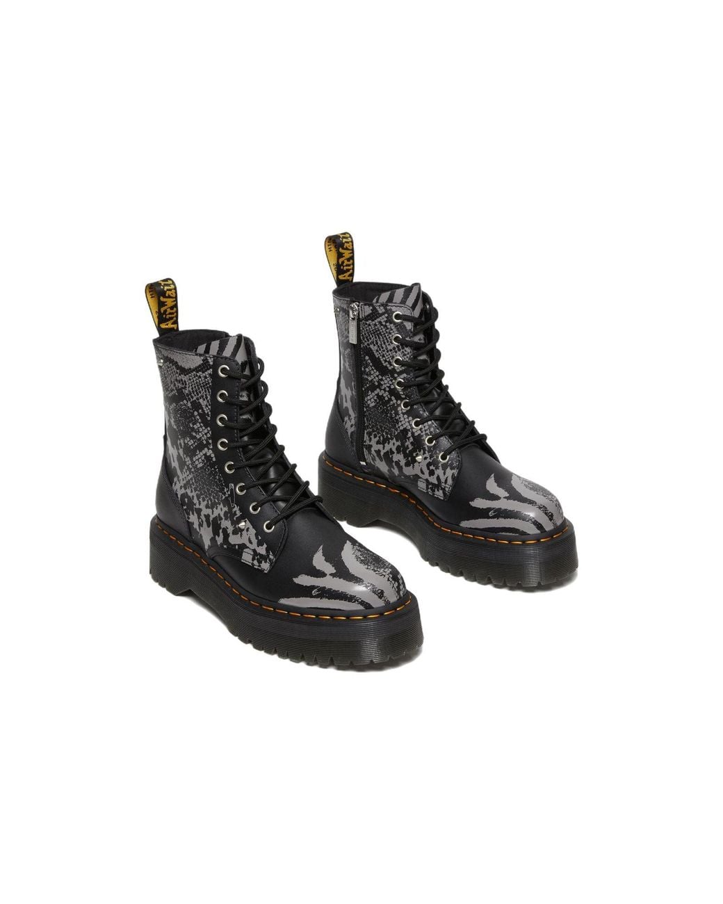 Dr. Martens Black Dr.Martens Jadon Boot Animal Clash Leather Platforms for men