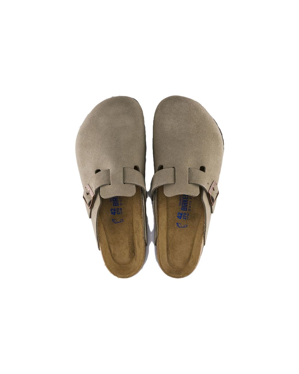 Birkenstock Brown Boston Soft Footbed Suede Narrow 'Taupe' for men