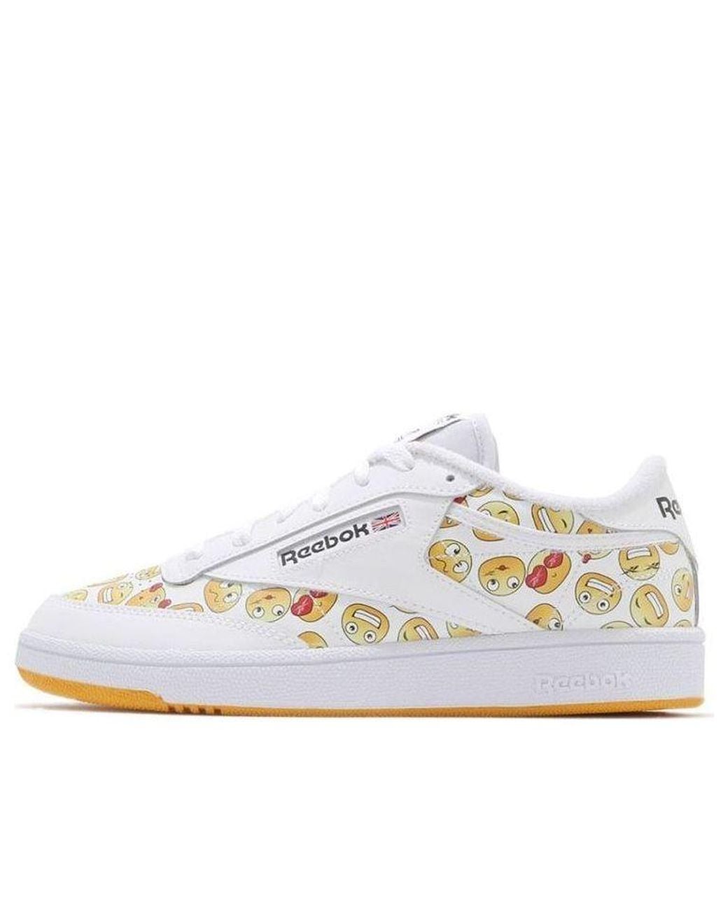 Reebok White Club C 85 Smiling Face