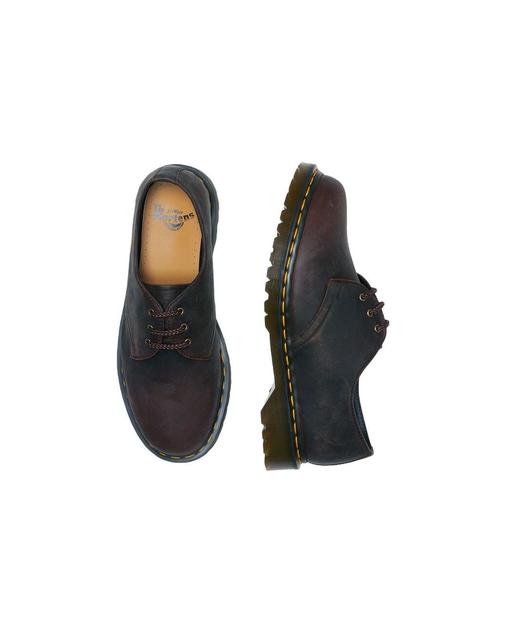 Dr. Martens Brown 1461 Waxed Full Grain Leather Oxford Shoes 'Chestnut'