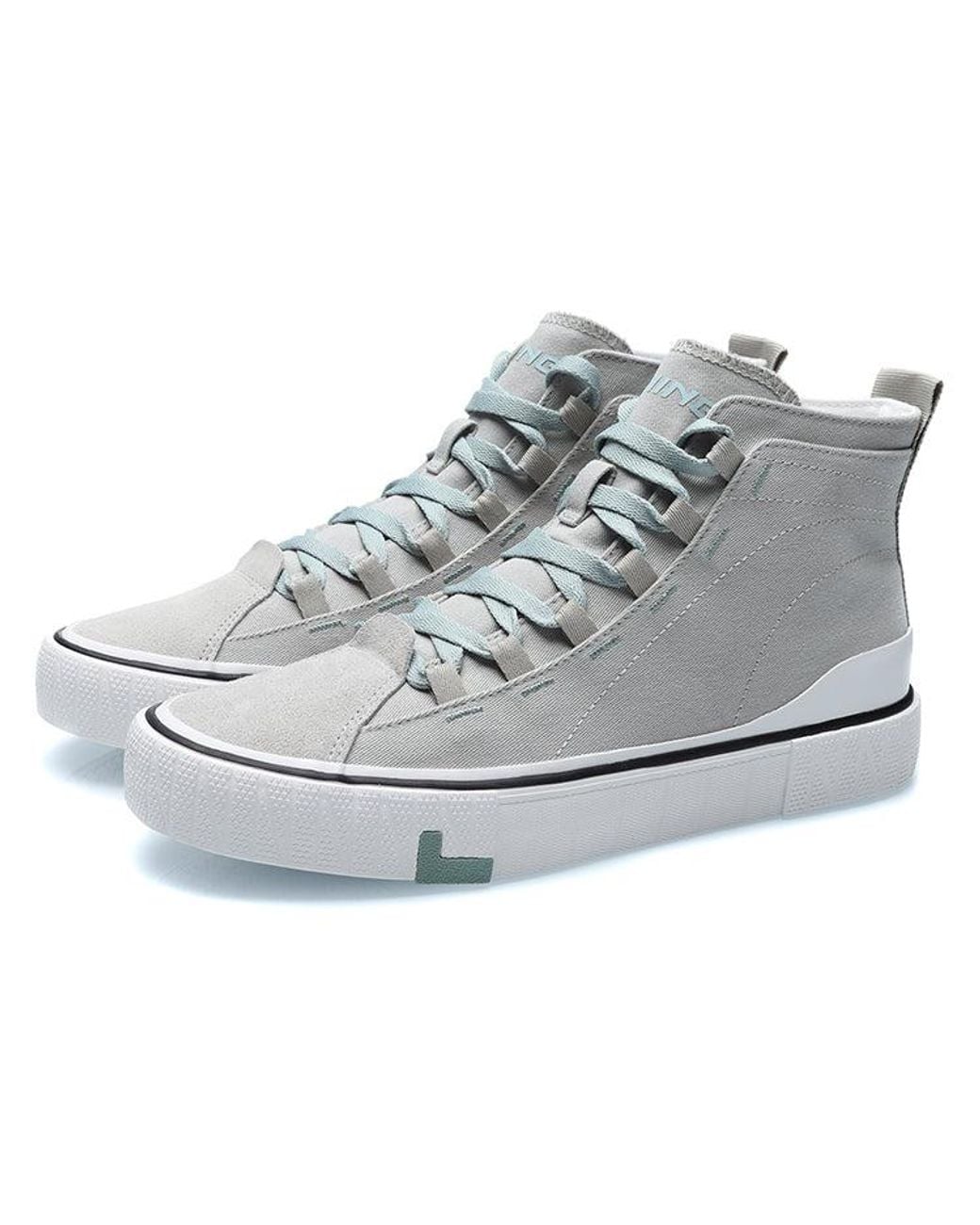 Li-ning Gray Canvas High Top Shoes for men