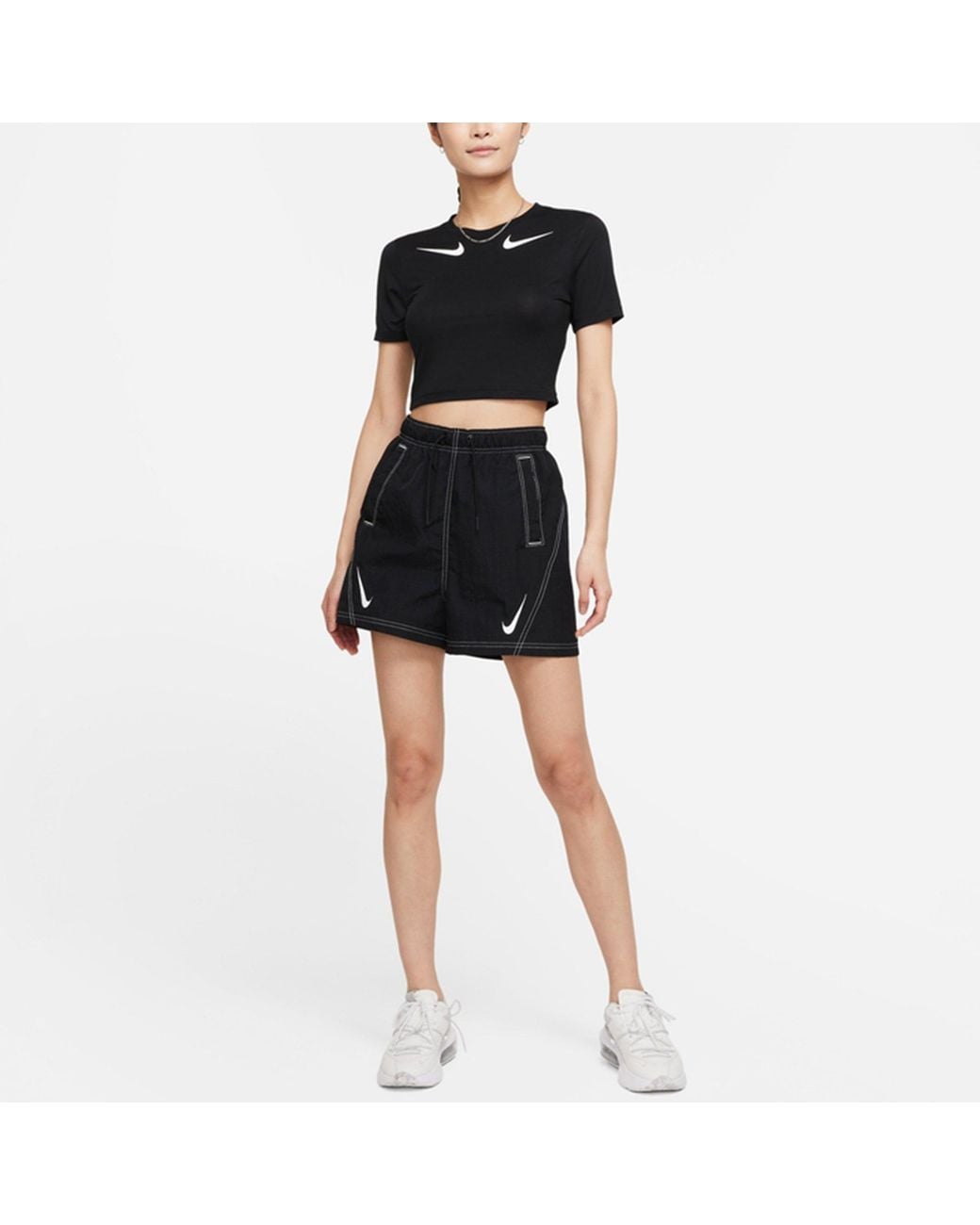 Nike Black (Wmns) As W Sportswear Rpl Swsh Wvn Gx Hr Sh