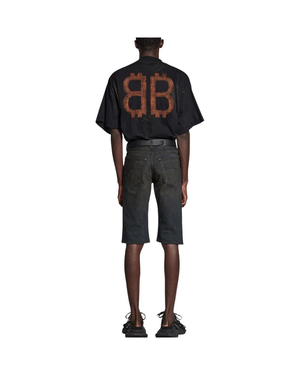 Balenciaga Gray Denim Shorts for men