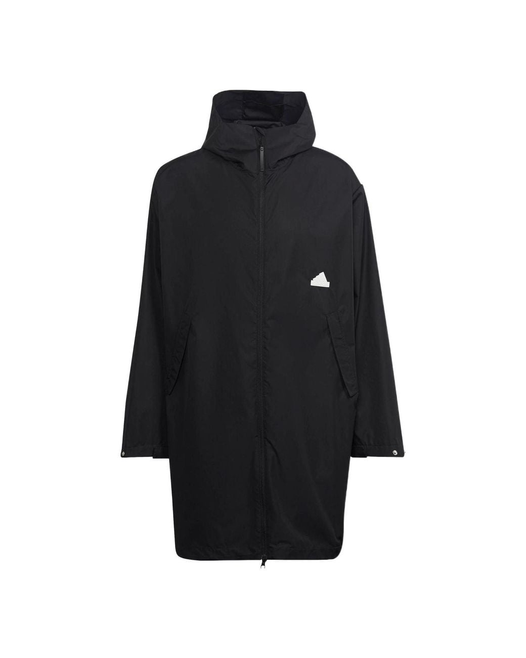 Adidas Black Logo Solid Color Hooded Jacket Windbreaker for men