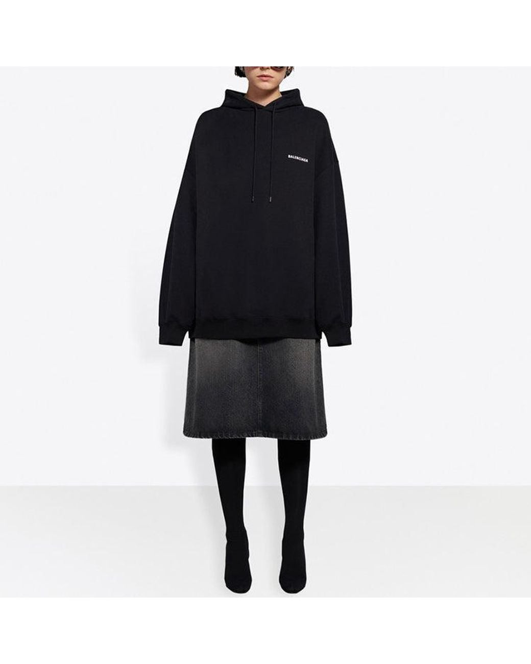 Balenciaga Black (Wmns) Fleece Sports Hoodie