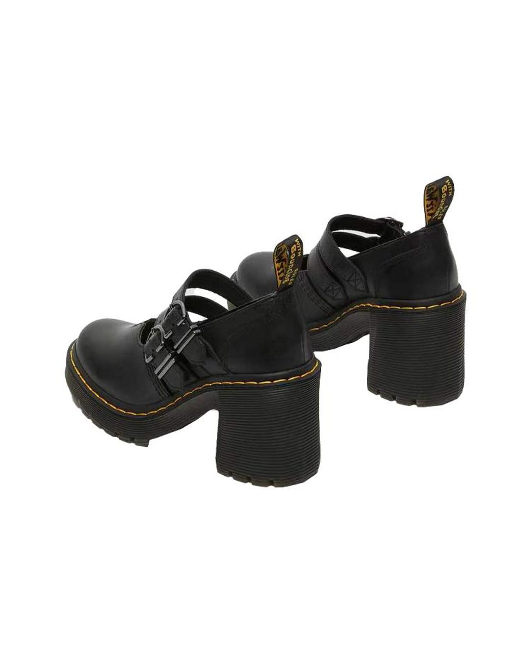Dr. Martens Black (Wmns) Eviee Sendal Leather Heeled Shoes