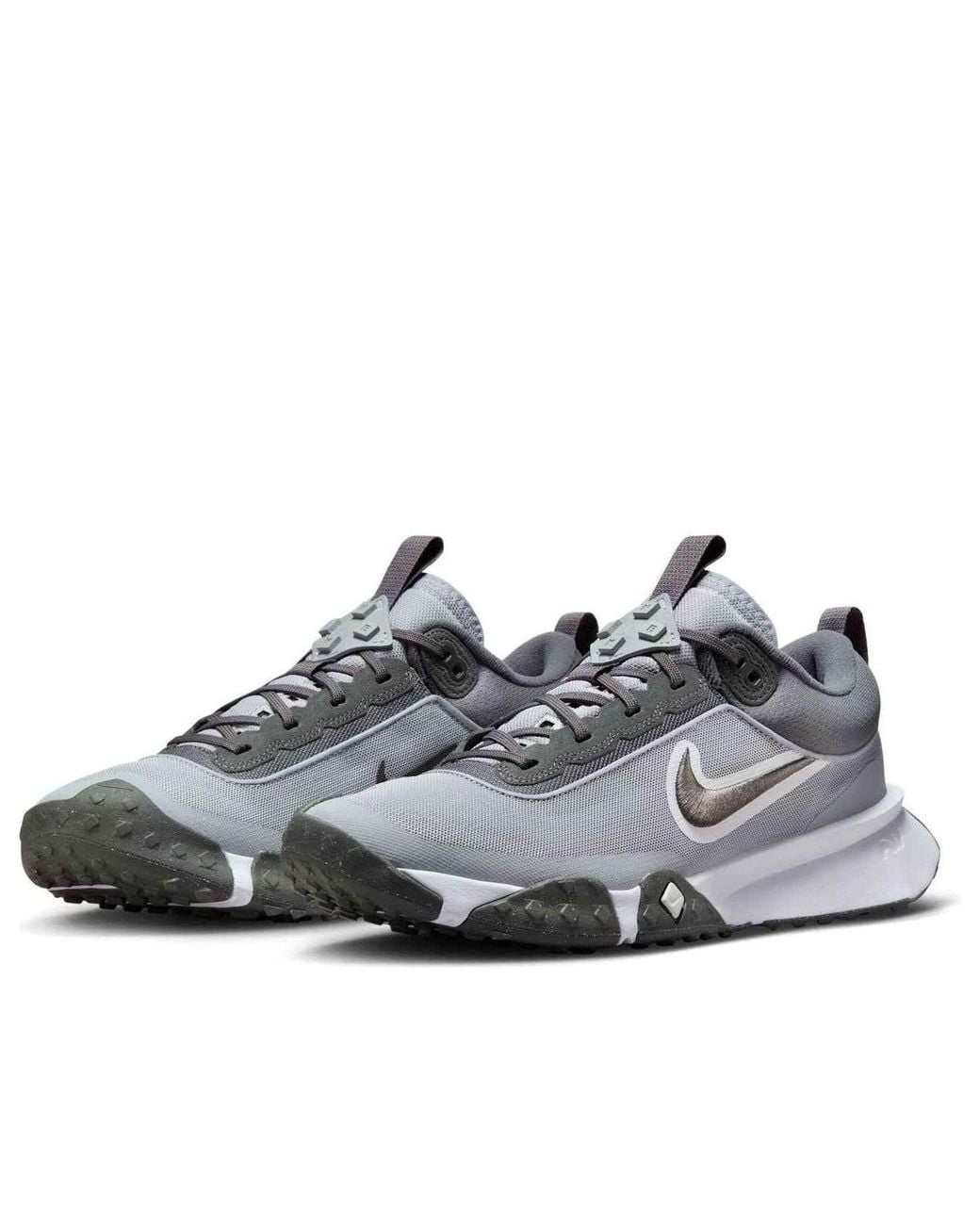 Nike Gray Air Diamond Varsity Turf Baseball Shoes for men