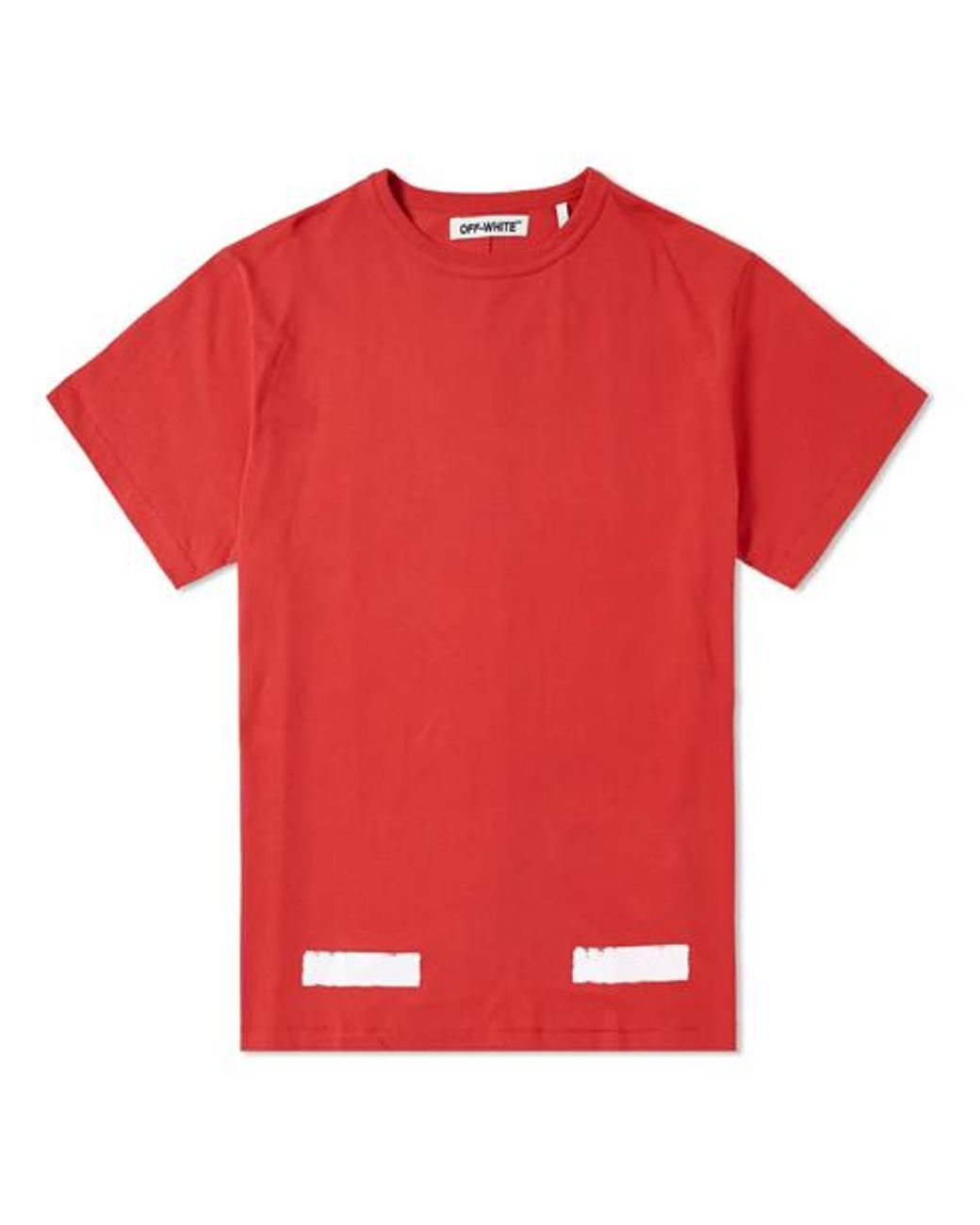 Off-White c/o Virgil Abloh Red Brushed Diagonal S/S T-Shirt for men
