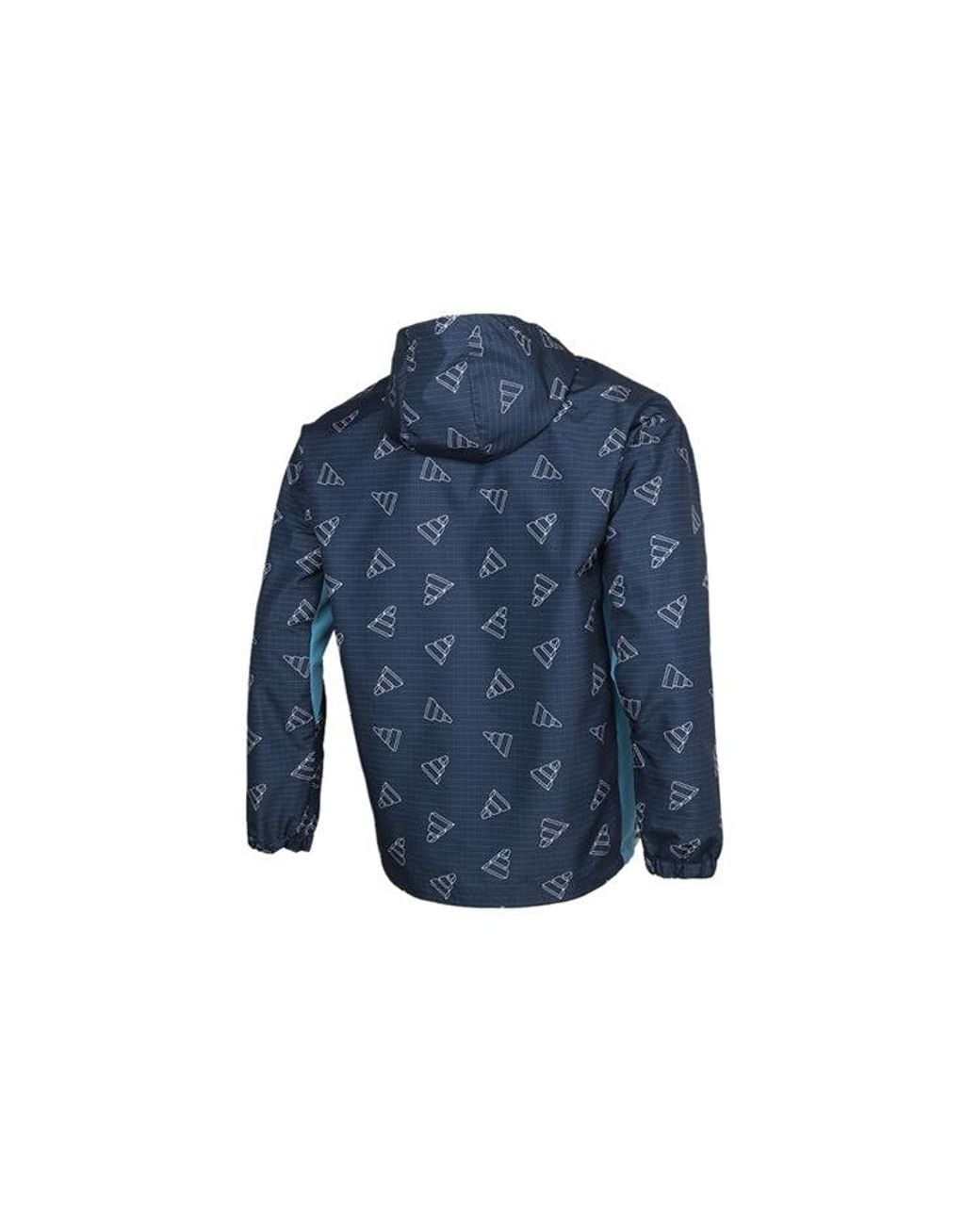 Adidas Blue Logo Print Hooded Jacket for men