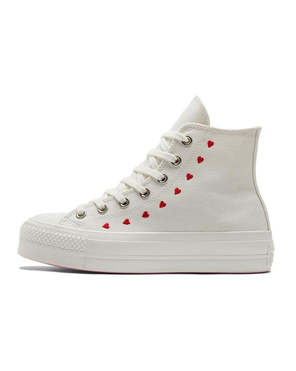 Converse Chuck Taylor All Star Lift Platform High 'embroidered Hearts - White' Lyst