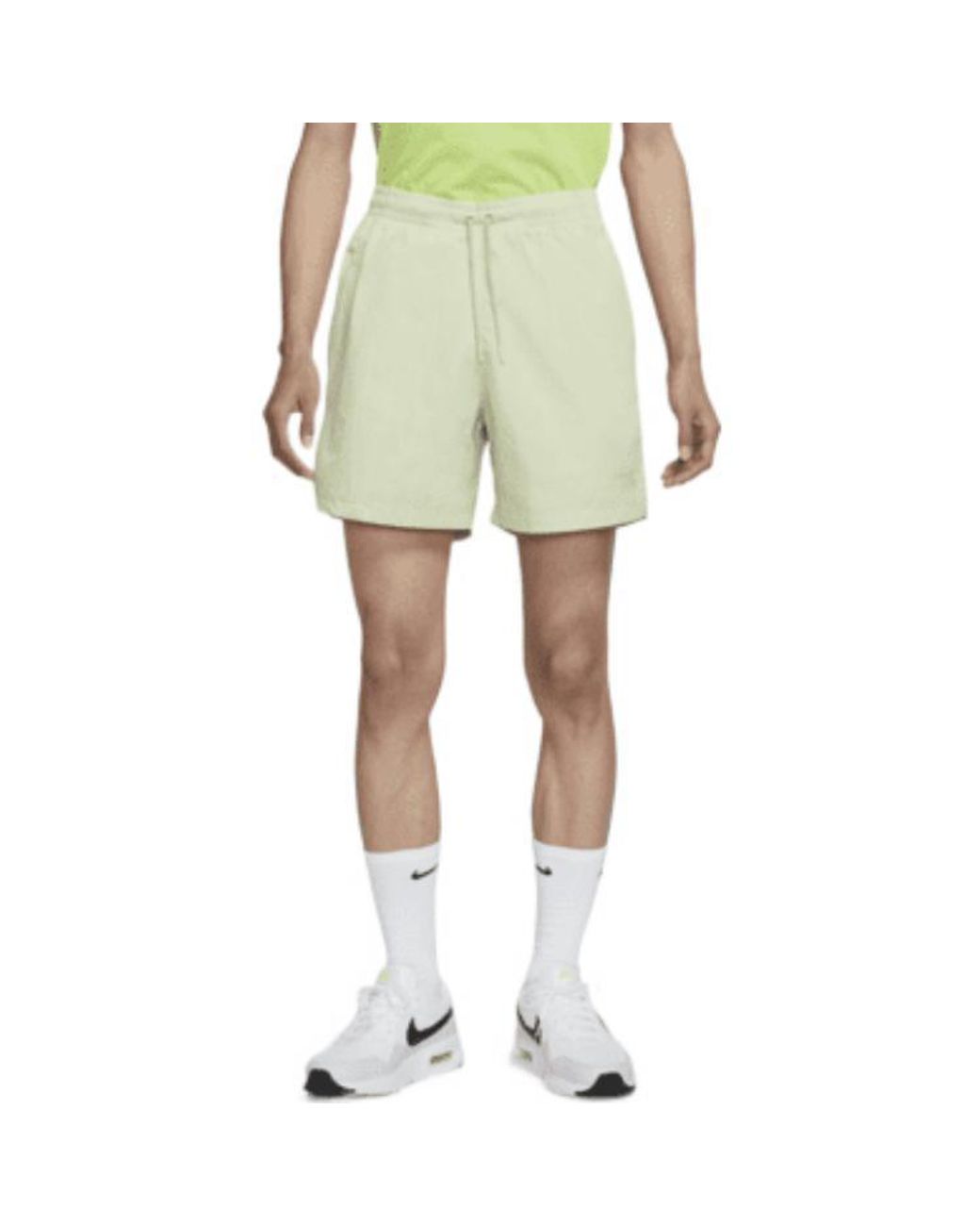 Nike Green Nai-Ke Cha Nai-Ke Cha Series Solid Color Breathable Lacing Straight Shorts Light for men
