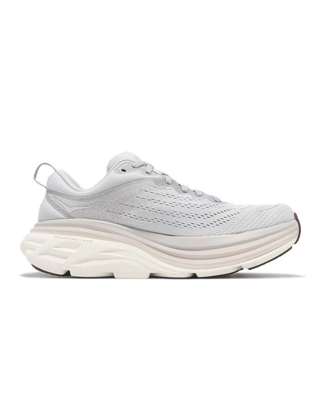 Hoka One One White (Wmns) Bondi 8 'Lunar Rock Nimbus Cloud'