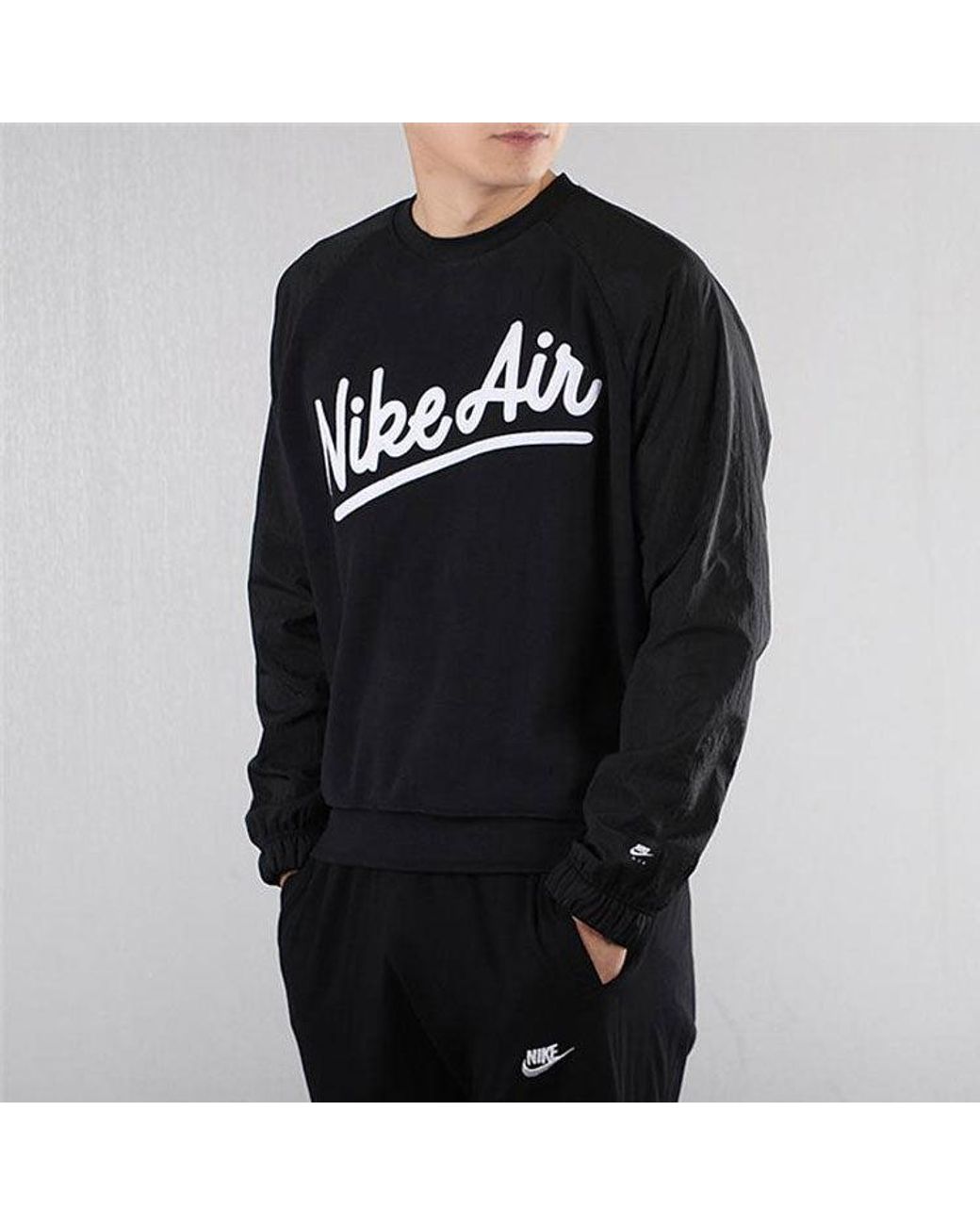 Nike Black As Sportswear Air Crew Mx Ssnl for men